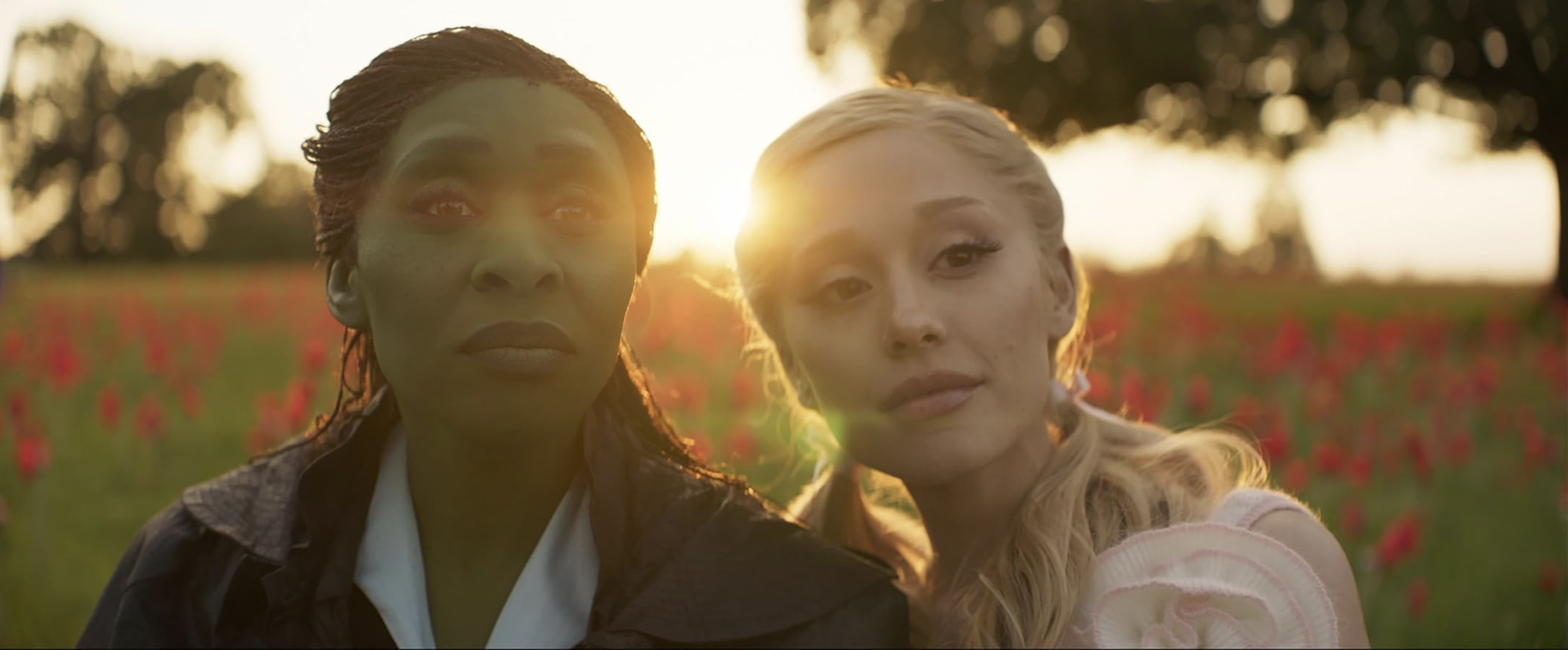 Erivo and Grande as Elphaba and Glinda